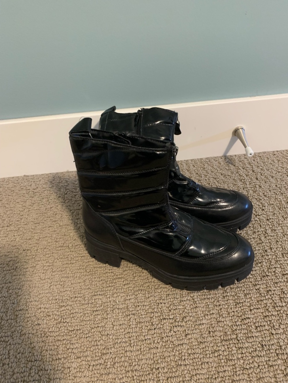 Secret Celebrity Black Women's Chunky Lug Ankle Boots NWOT